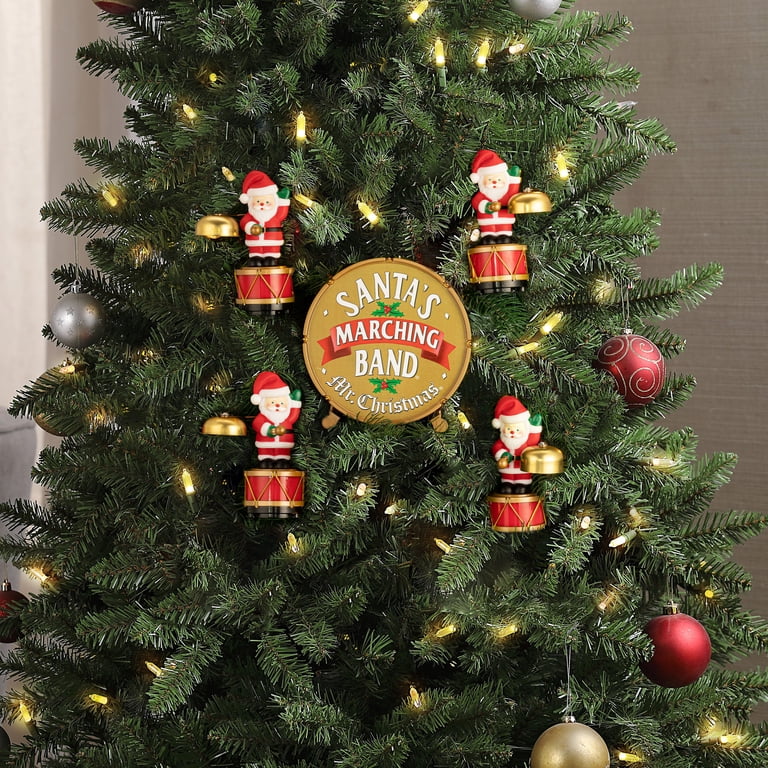 Mr. Christmas 6 In. Animated Santa's Marching Band, Gold, One Size