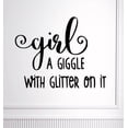 thumbnail image 2 of Girls Room Wall Quote Decal Giggle with Glitter Teen Art Decor Sticker 23x18-Inch Black, 2 of 2