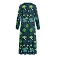 thumbnail image 5 of Xoenoiee Green Shamrock Heart Leaf Print Women's Nightgown Long Sleeve Sleepshirt St. Patrick's Day Long Loungewear Casual Maxi Lounge Dress House Dresses Moomoo Dresses, XL, 5 of 7