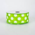 thumbnail image 2 of Polka Dot Wired Edge Ribbon 1.5", Lime Green White - 10 Yards : RG158633, 2 of 2