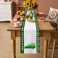 thumbnail image 2 of Saint Patrick's Day Table Runner - 90 Inch Long Spring Green Lucky Three Grass Truck Cotton and Linen Blended Dress Scarves Farmhouse Table Runner for Kitchen Dining, Coffee Table, 13" x 90", 2 of 8