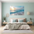 thumbnail image 4 of Bright Sun Turquoise Ocean Wave Framed Wrapped Canvas Posters for Kitchen Bathroom Dorm Decor, Ready to Hang12"L x 8"W, 4 of 10