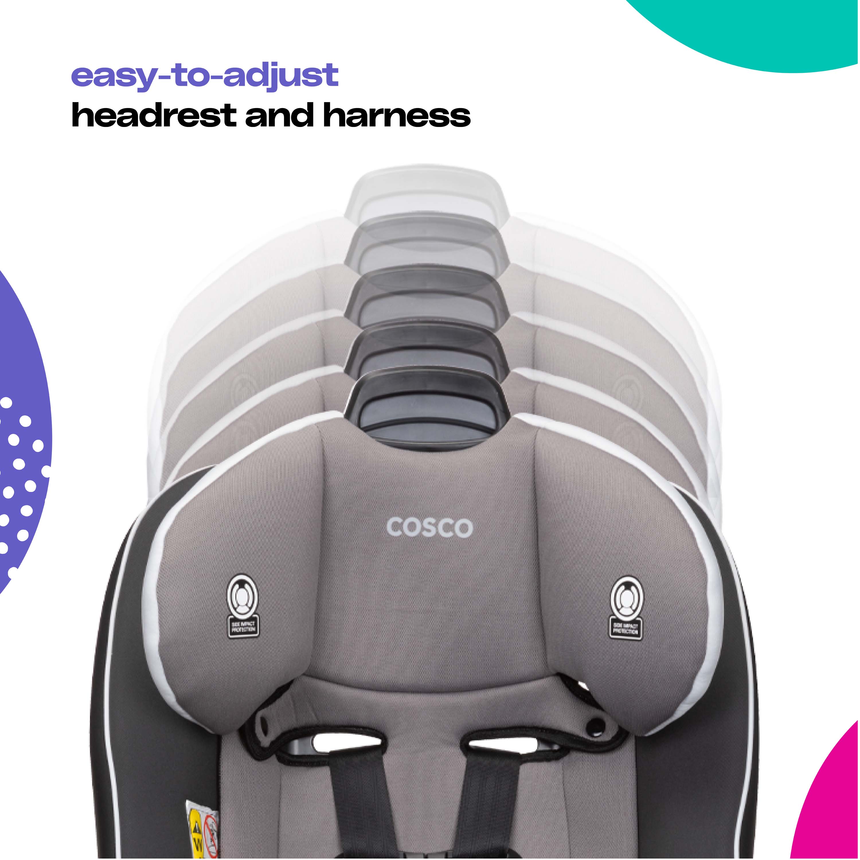 Cosco Kids Easy Elite All-in-One Convertible Car Seat, Sleet - image 5 of 27