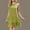 Army Green, variant on Womens Dress Summer Solid Color Casual Solid Color Crew-neck Back Button Sleeveless Sundress
