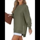 thumbnail image 2 of Sudadera de Larga con Cremallera y Abertura para Mujer, Estilo Informal, con Capucha y Cremallera, para Otoño Verde M, 2 of 10