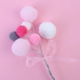 thumbnail image 2 of Pompon Ball Cake Topper Decoraciones para fiesta de cumpleaños para adultos, niños, niños y niñas Rosado Macarena Bola Bouquet Cake topper, 2 of 8