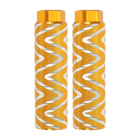 Uxcell Bike Pegs Fit Axles, Aluminum Alloy Anti-Skid Foot Bicycle Peg Back Seat Stands for BMX Mountain Dirt Bike Yellow