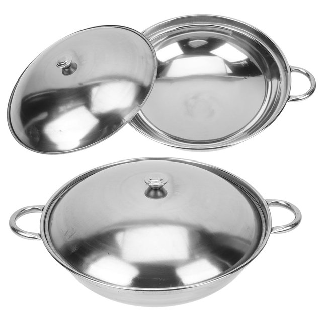 2 sartenes antiadherentes de acero inoxidable, plancha, olla para freír y sopa individual