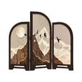 thumbnail image 1 of Biombo decorativo de mesa, mini separador de ambientes plegable tradicional chino, 3 paneles Estilo A, 1 of 9