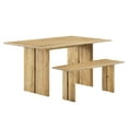 thumbnail image 2 of Modway Amistad 60" Modern Wood Dining Table and Bench Set in Oak, 2 of 6