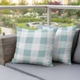 thumbnail image 5 of Pack of 2 Outdoor Pillow Covers 20x20 Inch Waterproof Aqua Plaid Throw Pillow Covers,Decorative Couch Pillow Shams Protectors Spring Summer Farmhouse Buffalo Checkered Patio Cushion Pillowcases, 5 of 8