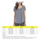 thumbnail image 5 of Mujer Cuello Redondo Top Botón Trim Plisado Busto Manga Corta Tipo Suelto Camiseta Casual Gris M, 5 of 6