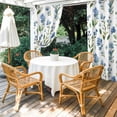 thumbnail image 4 of Outdoor Curtains for Patio Waterproof, Blue Flowers Outdoor Privacy Panels Grommet, Spring Floral Farmhouse Leaves Rustic Blackout Outside Curtains for Porch/Cabana/Pergola/Gazebo 54"x84", 2 Panels, 4 of 8