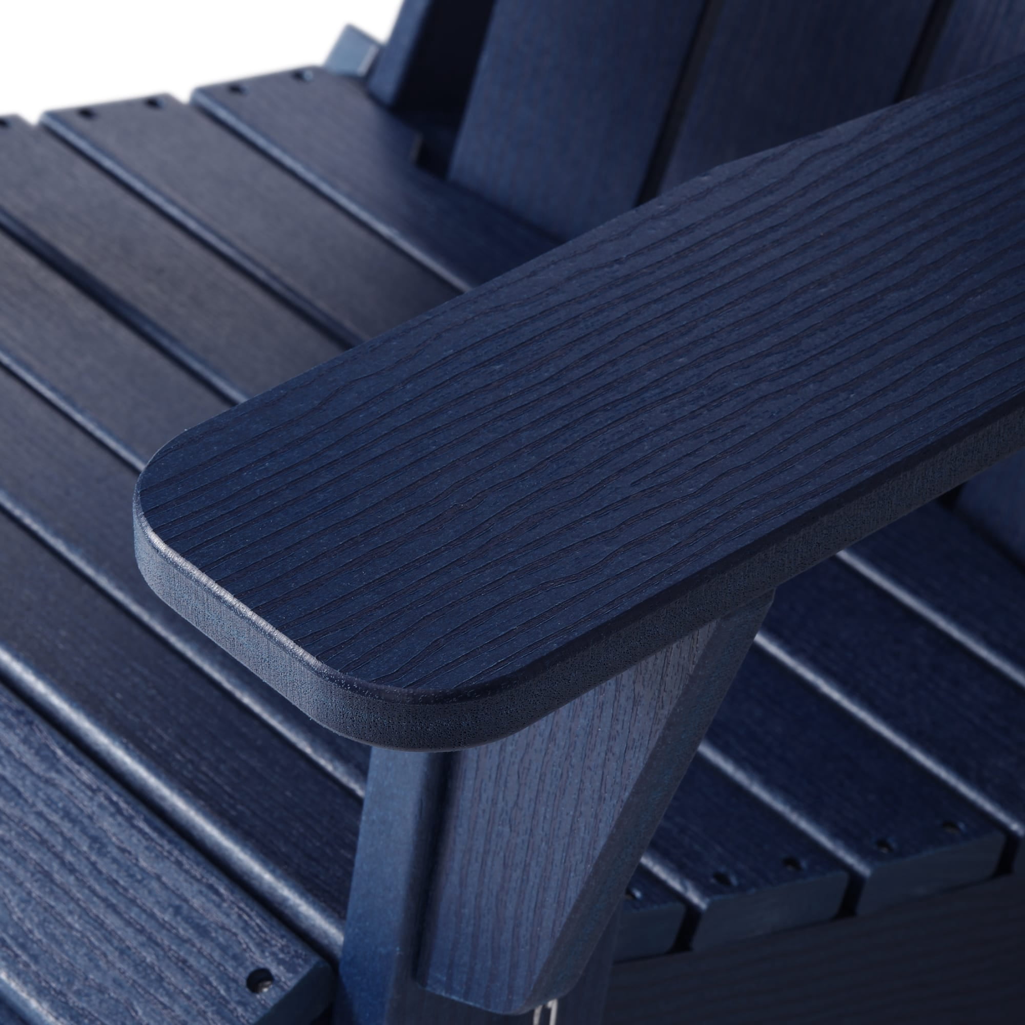 WestinTrends Nantucket Outdoor Patio HDPE Resin Adirondack Chair With Cup Holder and Phone Holder, Navy Blue
