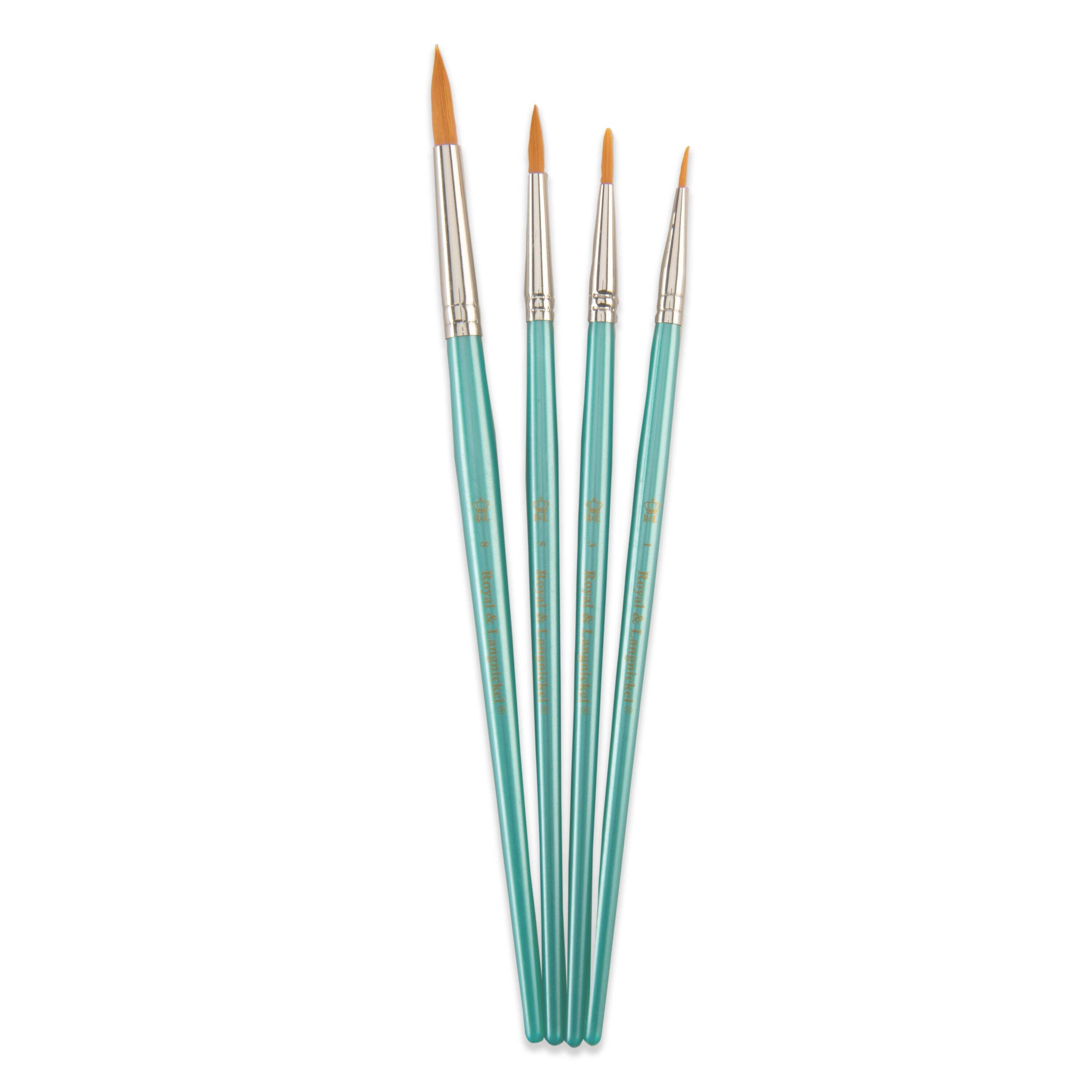 (3 pack) Royal & Langnickel - Round Gold Taklon All Media Art Brushes 4 Pieces