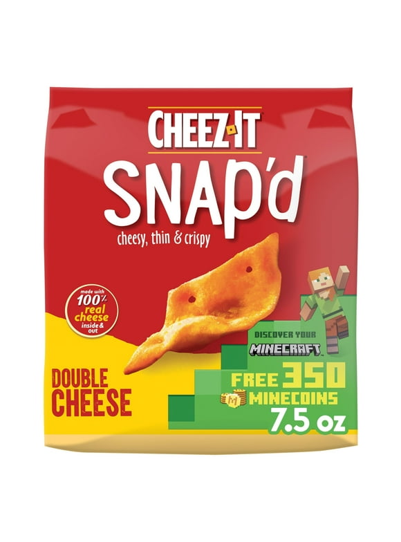 Cheez-It Snap'd Double Cheese Cracker Chips, Thin Crisps, 7.5 oz