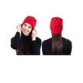 thumbnail image 2 of Men/Women's Chunky Soft Knitted Warm Winter Beanie Hat, Red, 2 of 4