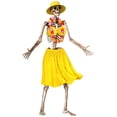 thumbnail image 3 of Giant Skeleton Costume Set for Halloween Display with Bikini Style Outfit Hat Sunglasses Lei and Skirt for Yard Decor, 3 of 8