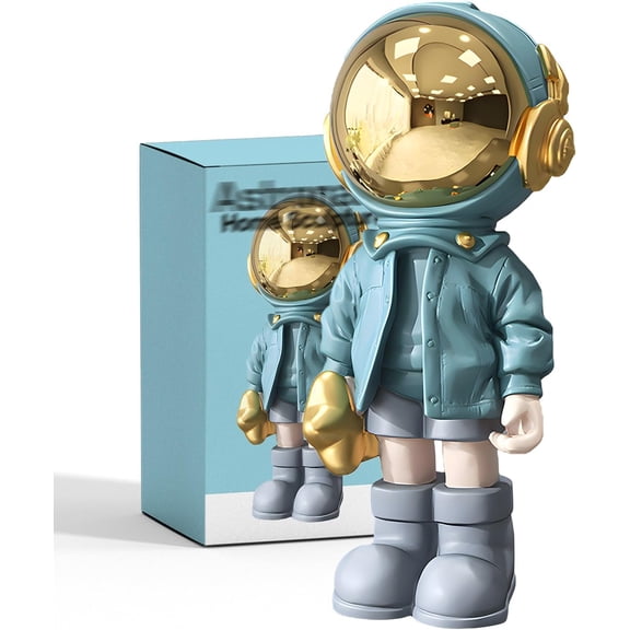 Figurine Statue Astronaut Sculpture Spaceman Decor,Sculpture for Home Decor,Arts Blue Shelf Decoration,Cool Metal Mask Table Decor,Large Spaceman Figure Ornament