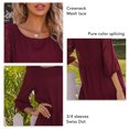 thumbnail image 1 of Vestido de malla con mangas, vestido de encaje de malla con mangas 3/4 y lunares suizos Vestido de lunares suizos con cuello redondo Estándares líderes en la industria, 1 of 5