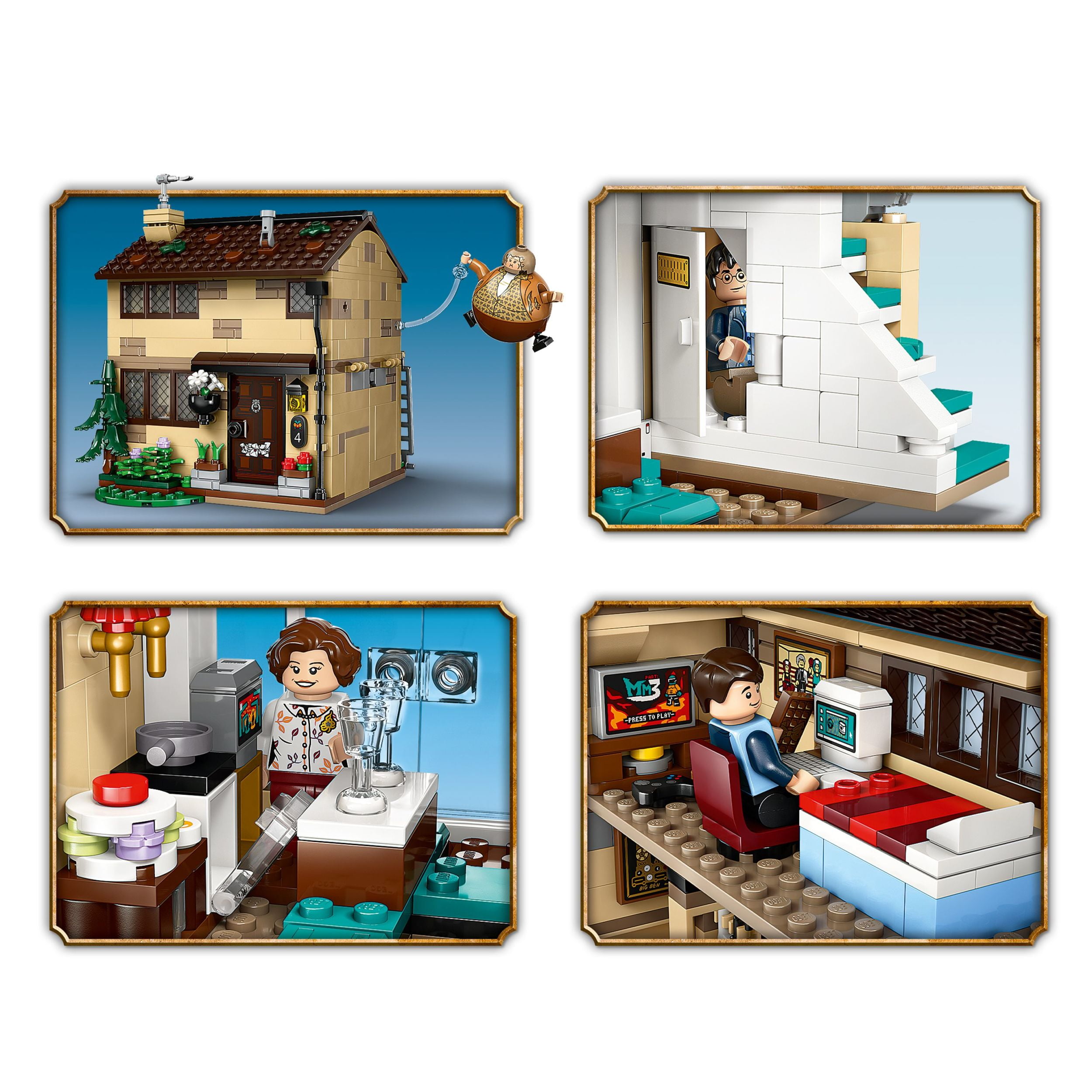 LEGO Harry Potter Privet Drive: Aunt Marge’s Visit Kids Toy - Buildable Book Nook and Room Decor for Boys and Girls, Ages 8+ - Collectible Harry Potter Minifigure - Birthday Gift Idea - 76451