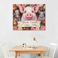 thumbnail image 2 of Awypu Pink Pig flowers Wall Art Farmhouse Pig Pictures Wall Decor God Says You Are Animal Canvas Prints Framed Modern painting Artwork for Bathroom Kitchen Bedroom Dining Room Office, 2 of 4
