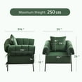 thumbnail image 4 of Furniliving Upholstered Accent Chair, Oversized Barrel Armchair with Thicker Seat Cushion and Pillow, Club Chair for Living Room Bedroom Makeup Room, Green, 4 of 10