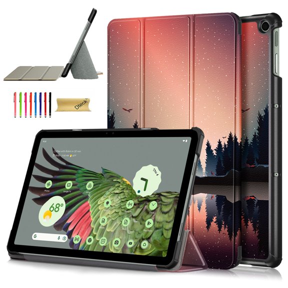 Dteck Case for Google Pixel Tablet 2023, Ultra Slim Foldable Folio Stand Hard Back Cover Shockproof Protective Case for Google Pixel Tablet,Sunset