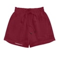 thumbnail image 6 of HADST Women's High-Waisted Ruffled Drawstring Shorts with Eyelet Hem Trim Cotton Linen Summer Shorts with Side Pockets, 6 of 8