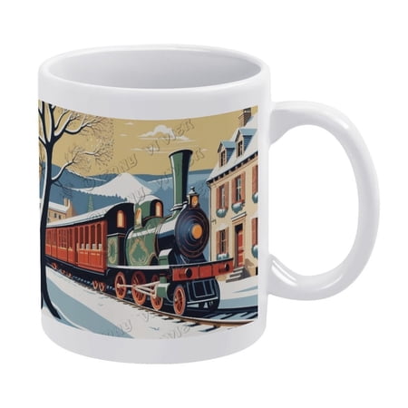 11 OZ Coffee Mug – Decorative Christmas Mug – Gift for Family – Ceramic Holiday Cup for Hot Cocoa and Tea