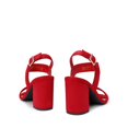 thumbnail image 4 of Sandalia DREAM PAIRS con Tacones Altos Gruesos, Punta Cuadrada, Ante Rojo, 4 of 6