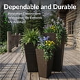 thumbnail image 3 of Sunnydaze Assorted Square Outdoor Brown Rattan Planter with Liner 3-Count, 3 of 14