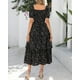 thumbnail image 3 of Vestido casual BTFBM para mujer con cuello cuadrado y manga abullonada, 3 of 9