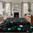 thumbnail image 2 of Abstract Art Large Area Rugs 6x9 ft Black Teal Dot Modern Space Art Washable Rug Non Slip Indoor Carpet Absorbent Floor Mat for Living Room Bedroom Dining Room, 2 of 9