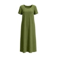 thumbnail image 6 of Asgosdo Lounge Dresses for Women Short Sleeve Scoop Neck Loose Fit Casual Comfy Maxi Dress with Pocket, 6 of 7
