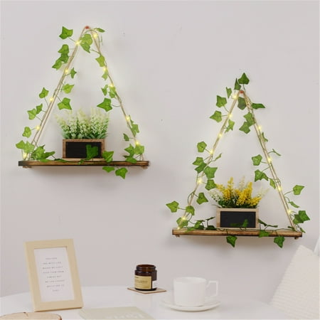 

Zougou Industrial Style Black Iron Hanger Wood Shelf Flower Stand Plant Shelves Wall Hanging Decorative Rectangle Frame Ceiling Flower Pot Storage Rack Bar Hanging White Free Size