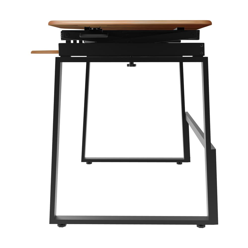 Rocelco 46" Large Height Adjustable Standing Desk Bundle - Teak wood Grain