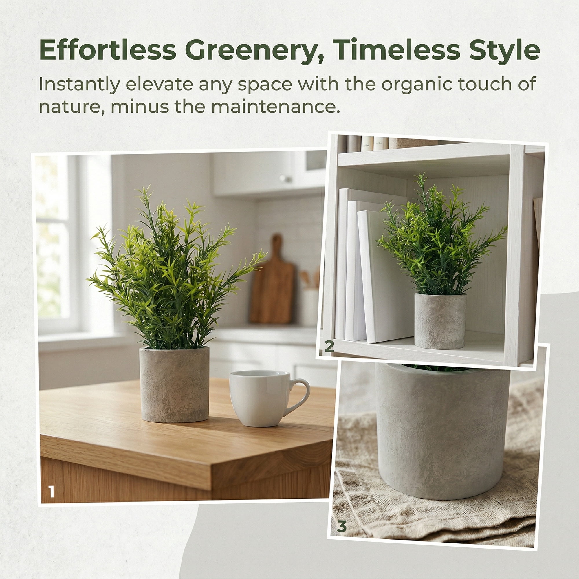 Unique Bargains Artificial Eucalyptus Plants in Pot Small Faux Greenery 7.9" Snakeweed