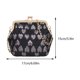 thumbnail image 2 of Bolso de mano de noche para mujer bolso elegante con patrón de corazón para bodas (negro), 2 of 8