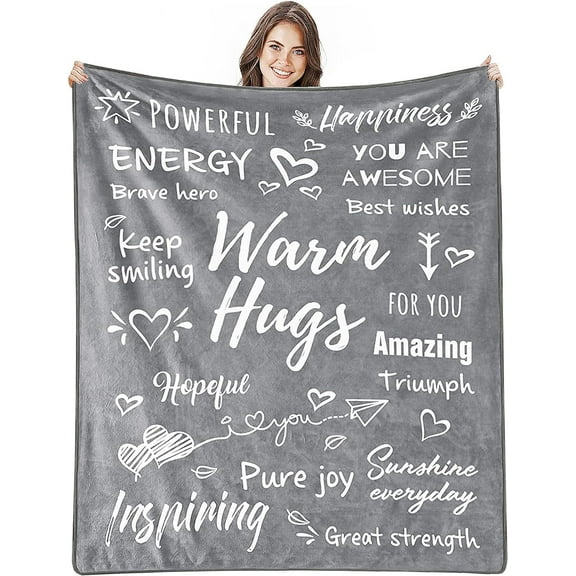 Grey Plush Cozy Fleece Super Soft Fuzzy Flannel Throw Blanket for Couch Sofa Bed and Office Napping,Inspirational Blanket Gifts Warm Throw Blankets All Season 50"×60"
