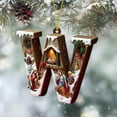 thumbnail image 6 of yulier Personalized 26 Initial Letter Christmas Ornaments, Nativity Scene Acrylic Hanging Pendant for Christmas Tree/Stockings, Religious Christmas Decorations, Xmas Gifts for Family, 6 of 7