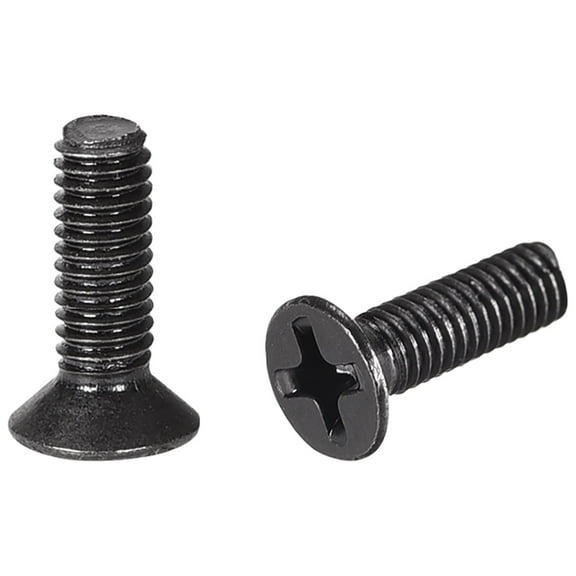 Uxcell M3.5 x 8mm Phillips Screw Fastener Black Zinc Plated 50 Pack
