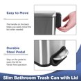 thumbnail image 3 of BestOffice 1.3 Gallon Stainless Steel Trash Can with Removable Bucket for Indoor, 2 Pack(Silver), 3 of 8