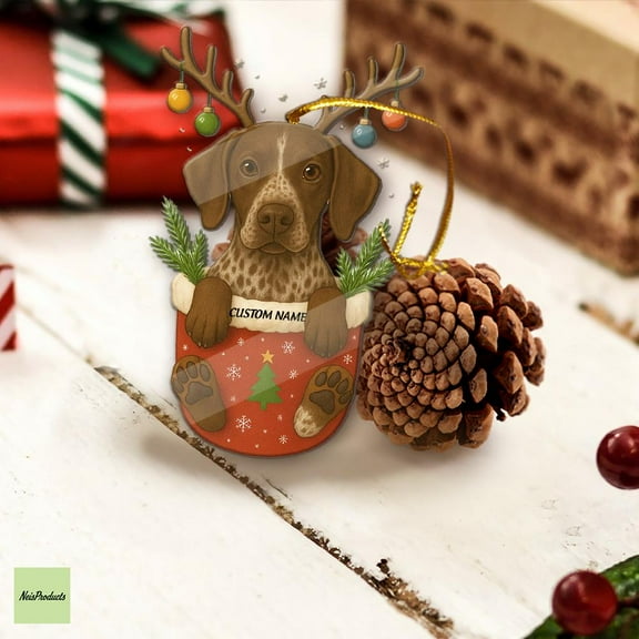 Personalized German Shorthaired Pointer Acrylic Ornament 2025 Custom Dog Name, Christmas Tree Decor, Gift for Dog Lovers, Family Keepsake