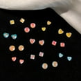 thumbnail image 6 of DESIGNICE 9Pairs Cute Earrings,Resin Small Stud Earrings for Women,Heart Icon Stud Earrings,Style5, 6 of 7