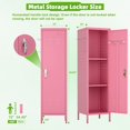 thumbnail image 3 of Metal Lockers with Handle and 2 Pegboard & 5 Hooks for Home,Gym, School, Office,Garage,Pink,15" D x 15" W x 54.45" H,Required Assembly, 3 of 15