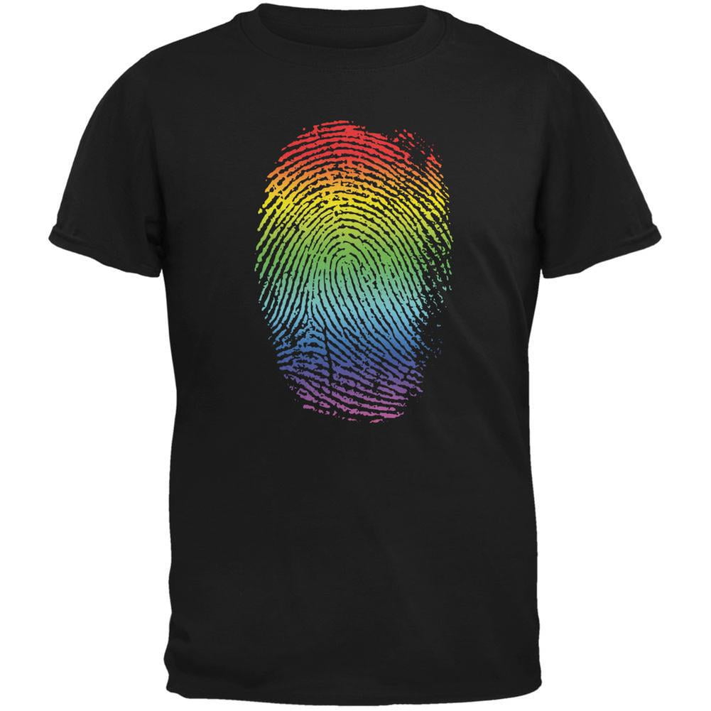 Slumber Tick Hemmelighed LGBT Gay Pride Rainbow Thumbprint Black Adult T-Shirt - 4X-Large -  Walmart.com