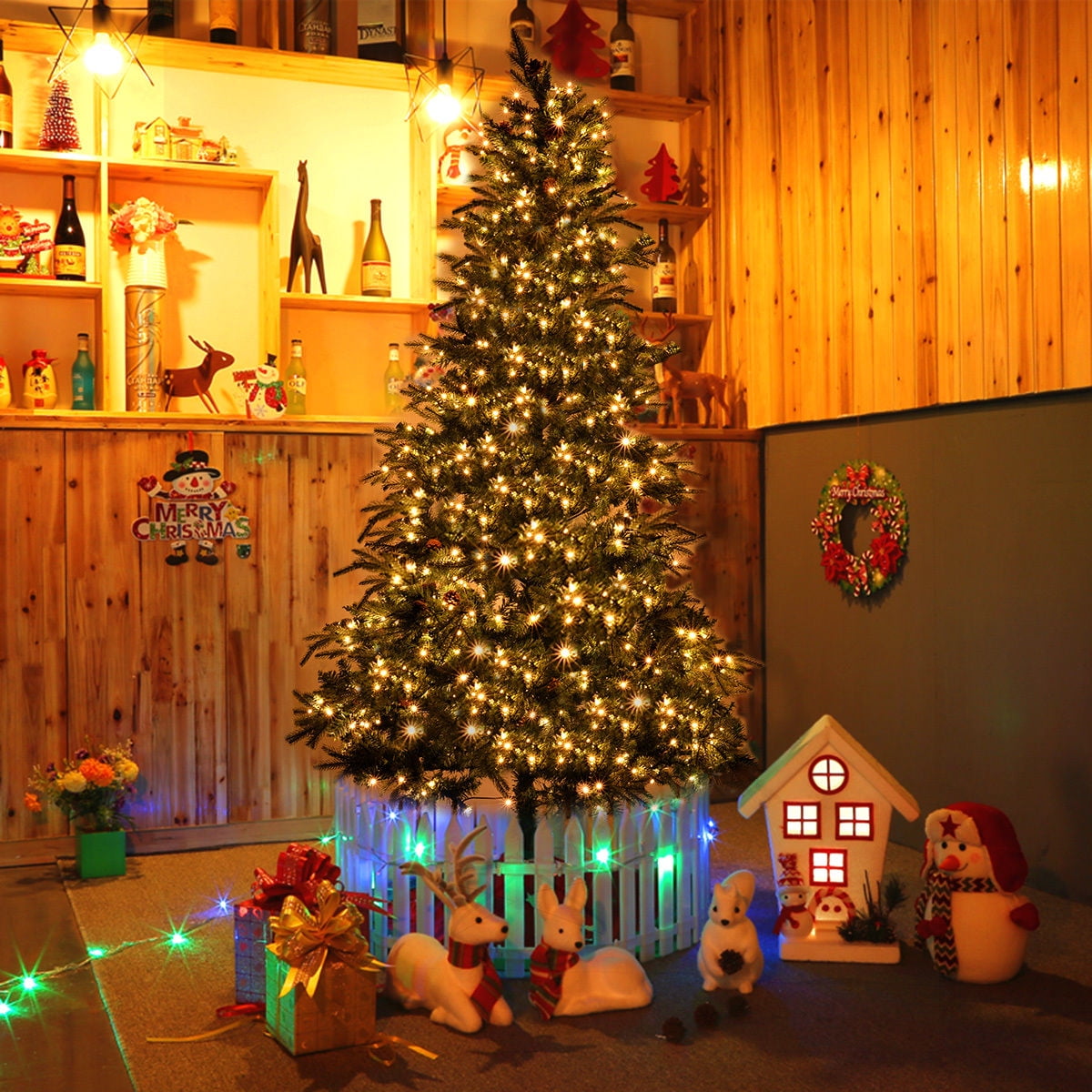 Costway 7 5 Ft Pre Lit Artificial Christmas Tree W 750 Led Lights Costway 7 5 Ft Pre Lit Artificial Christmas Tree W 750 Led Lights Stand Holiday Season
