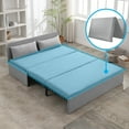 thumbnail image 6 of Mjkone Queen Sleeper Sofa Bed,62"Pull Out Bed with Cushions & Throw Pillows for Apartment，Small Space,Upholstered Futon Sofa Bed,Light Grey, 6 of 9