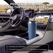 Ozark Trail 22 oz Stainless Steel Vacuum Insulated Tumbler with Leak-Proof Magnetic Slider Lid, Keeps Cold 12H, Travel Coffee Cup with Cup Holder Friendly Design, Blue Indigo
